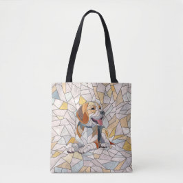 Beagle hond - Kleurrijke Mozaïek kunst Tote Bag