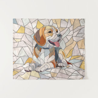 Beagle hond - Kleurrijke Mozaïek kunst Wandkleed