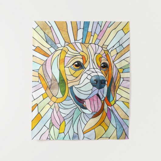 Beagle hond - Kleurrijke Mozaïek kunst Wandkleed (Voorkant)