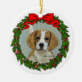 Beagle-hond-kunst Keramisch Ornament