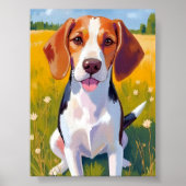 Beagle-hond-kunstschilderij Poster (Voorkant)