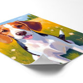 Beagle-hond-kunstschilderij Poster (Hoek)