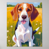 Beagle-hond-kunstschilderij Poster (Voorkant)