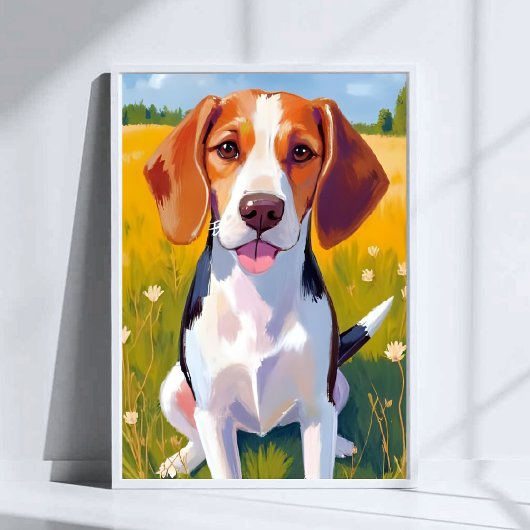 Beagle-hond-kunstschilderij Poster