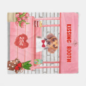 Beagle-hond kusstand op Valentijnsdag Fleece Deken (Voorkant (Horizontaal))