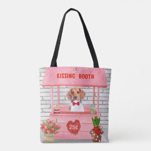 Beagle-hond kusstand op Valentijnsdag Tote Bag