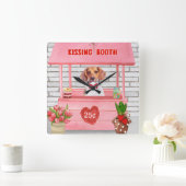 Beagle hond kusstand Valentijnsdag Vierkante Klok (Huis)