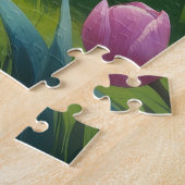 Beagle-hond lente bloemen schilderij legpuzzel (Zijkant)