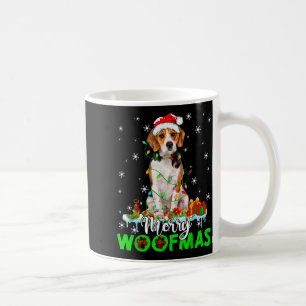 Beagle Hond Merry Woofmas Grappige Kerstverlichtin Koffiemok