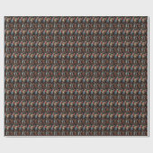 Beagle hond met kerstcadeaus open haard cadeaupapier (Vlak)