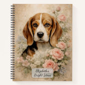 Beagle Hond met Rozen Notitieboek (Voorkant)