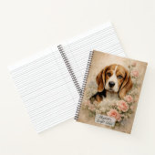 Beagle Hond met Rozen Notitieboek (Binnen)