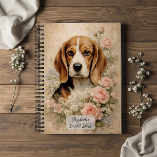 Beagle Hond met Rozen Notitieboek