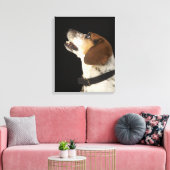 Beagle hond met zwart profiel canvas afdruk (Insitu (Woonkamer))