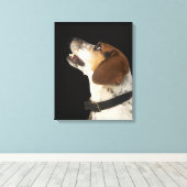 Beagle hond met zwart profiel canvas afdruk (Insitu (Houten vloer))