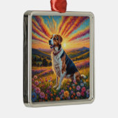 Beagle hond metalen ornament (Rechts)