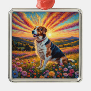 Beagle hond metalen ornament