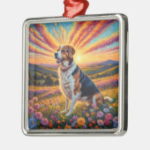 Beagle hond metalen ornament (Links)
