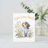 Beagle Hond Moeder Bloemstuk Briefkaart (Staand voorkant)