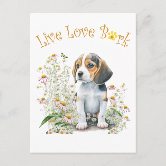 Beagle Hond Moeder Bloemstuk Briefkaart (Voorkant)