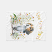 Beagle-hond Moeder Bloemstuk Fleece Deken (Voorkant (Horizontaal))