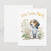 Beagle Hond Moeder Bloemstuk Notitiekaartje (Voorkant / Achterkant)