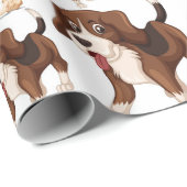 Beagle hond naadloos papier voor verpakkingsdoelei (Rol Hoek)