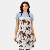 Beagle hond naadloos patroon Aangepaste naam Schort (Gedragen)