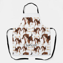 Beagle hond naadloos patroon Aangepaste naam Schort