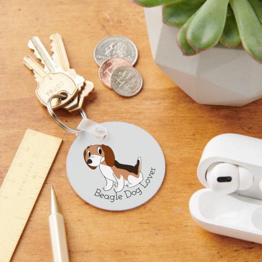 Beagle Hond Ontwerp Elke Kleur Achtergrond Sleutelhanger (Bureau)