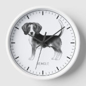 Beagle-hond ontwerp in zwart en wit met tekst (Voorkant)