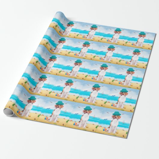 Beagle Hond Op Strand Cadeaupapier (Uitgerold)