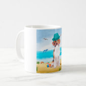 Beagle Hond Op Strand Koffiemok (Voorkant links)