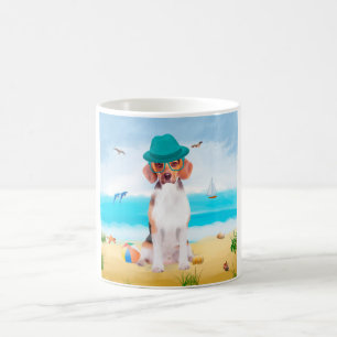 Beagle Hond Op Strand Koffiemok