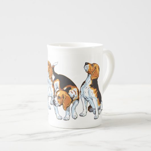 beagle hond porselein kop (Voorkant rechts)