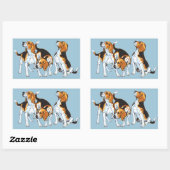 beagle hond rechthoekige sticker (Vel)