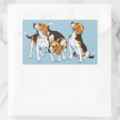beagle hond rechthoekige sticker (Tas)