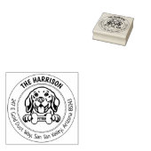 Beagle hond retour adres familie rubberstempel (Gestempeld)