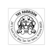 Beagle hond retour adres familie rubberstempel (Afrduk)