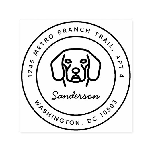 Beagle hond retour adres stempel zelf-inkt (Design)