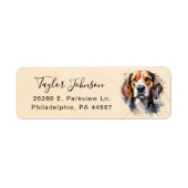 Beagle-hond retouradreslabel etiket (Voorkant)