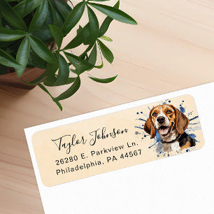 Beagle-hond retouradreslabel etiket