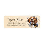Beagle-hond retouradreslabel etiket (Voorkant)