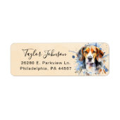 Beagle-hond retouradreslabel etiket (Voorkant)