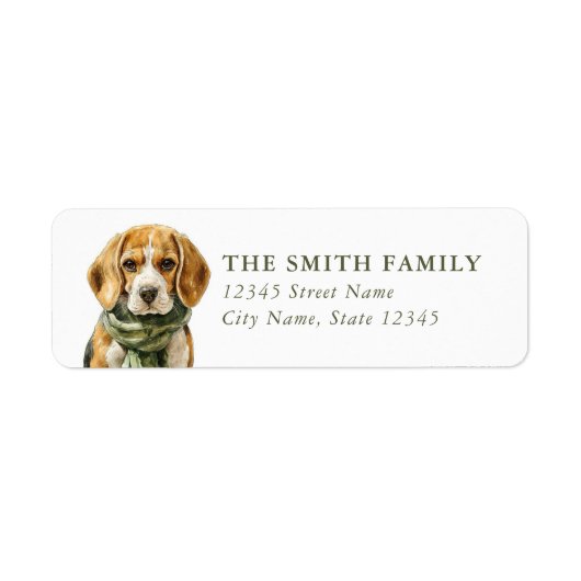 Beagle-hond retouradreslabels etiket (Voorkant)
