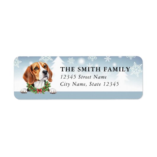Beagle-hond retouradreslabels etiket (Voorkant)