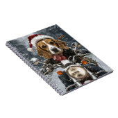 Beagle Hond Rijden Motorfiets Kerstmis Notitieboek (Rechterzijde)