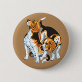 beagle hond ronde button 5,7 cm (Voorkant)