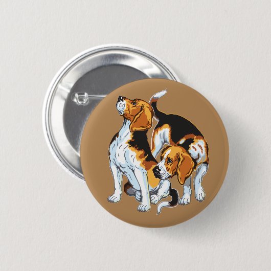 beagle hond ronde button 5,7 cm (Voorkant /achterkant)