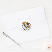 beagle hond ronde sticker (Envelop)